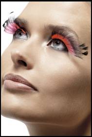 pink feather eyelashes